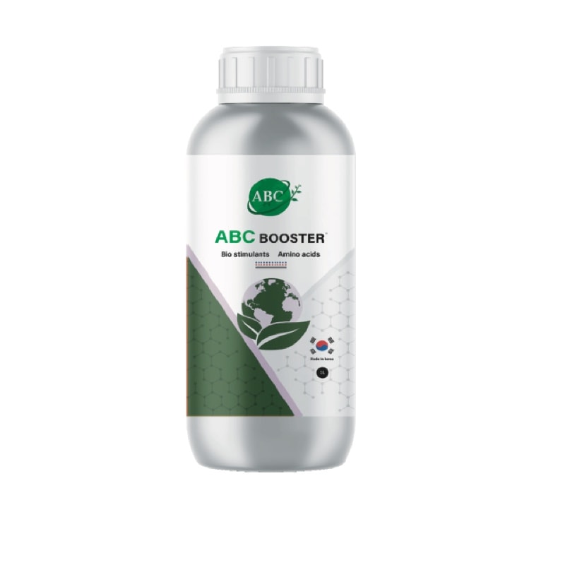 ABC Booster fertilizer package shown in the English product catalog