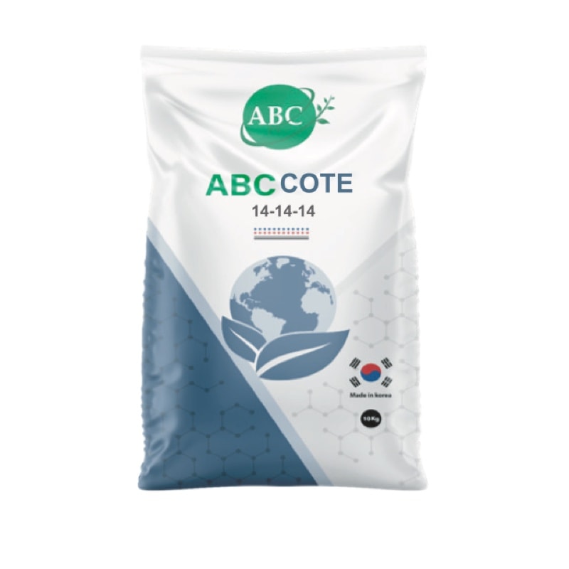 ABC COTE fertilizer package shown in the English product catalog